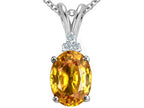 Tommaso Design™ Oval 10x8 mm Genuine Citrine Pendant Necklace