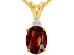 Tommaso Design™ Oval 10x8mm Genuine Garnet Pendant Necklace