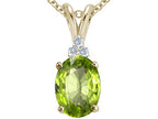 Tommaso Design™ Oval 10x8mm Genuine Peridot Pendant Necklace