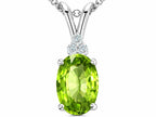 Tommaso Design™ Oval 10x8mm Genuine Peridot Pendant Necklace