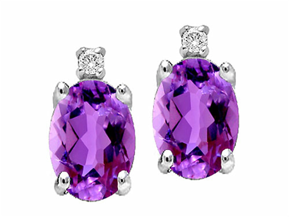 Tommaso Design™ Genuine Amethyst Earrings