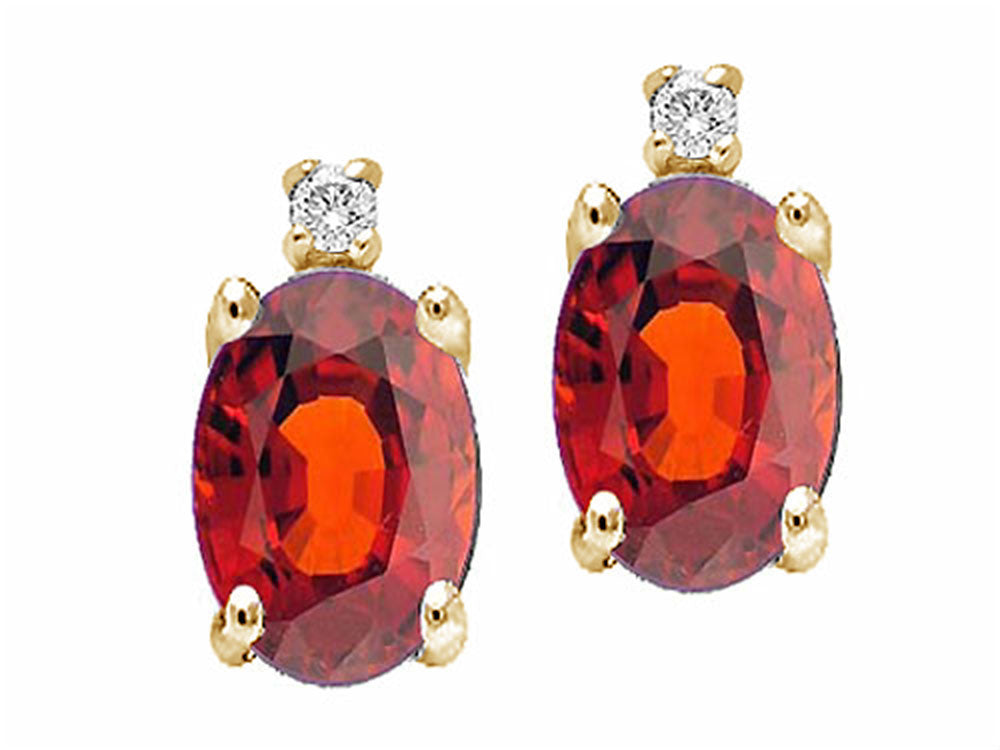 Tommaso Design™ Genuine Garnet Earrings