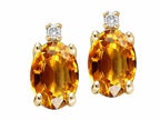 Tommaso Design™ Oval 8x6 mm Genuine Citrine Earrings