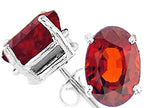 Tommaso Design™ Oval 9x7 mm Genuine Garnet Earrings