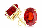 Tommaso Design™ Oval 9x7 mm Genuine Garnet Earrings