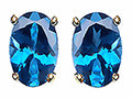 Tommaso Design™ Oval 8x6 mm Genuine Blue Topaz Earrings