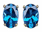 Tommaso Design™ Oval 8x6 mm Genuine Blue Topaz Earrings