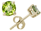 Tommaso Design™ Round Genuine Peridot Earrings Studs