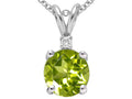 Tommaso Design™ Round Genuine Peridot Pendant Necklace