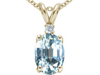 Tommaso Design™ Oval 8x6 mm Genuine Aquamarine Pendant Necklace