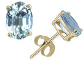 Tommaso Design™ Oval 7x5 mm Genuine Aquamarine Earrings Studs
