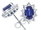 Tommaso Design™ Oval 6x4 mm Genuine Sapphire Earrings