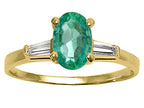Tommaso Design™ Genuine Emerald Engagement Ring
