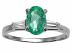 Tommaso Design™ Genuine Emerald Engagement Ring