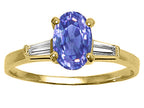 Tommaso Design™ Oval 7x5 mm Genuine Tanzanite Engagement Ring