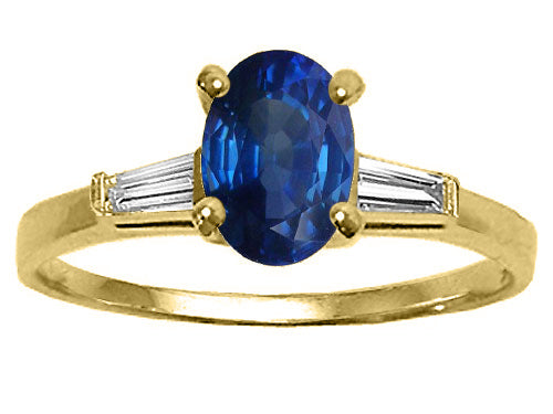 Tommaso Design™ Genuine Sapphire Engagement Ring