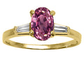 Tommaso Design™ Oval 7x5 mm Genuine Pink Tourmaline Engagement Ring