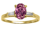 Tommaso Design™ Oval 7x5 mm Genuine Pink Tourmaline Engagement Ring