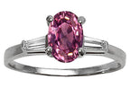 Tommaso Design™ Oval 7x5 mm Genuine Pink Tourmaline Engagement Ring