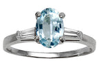 Tommaso Design™ Genuine Aquamarine Engagement Ring