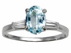Tommaso Design™ Genuine Aquamarine Engagement Ring