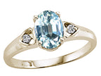 Tommaso Design™ Genuine Aquamarine Ring