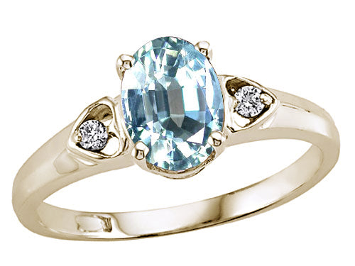 Tommaso Design™ Genuine Aquamarine Ring
