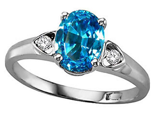 Tommaso Design™ Oval 8x6mm Genuine Blue Topaz Ring