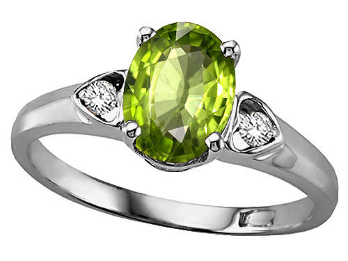 Tommaso Design™ Oval 8x6mm Genuine Peridot Ring