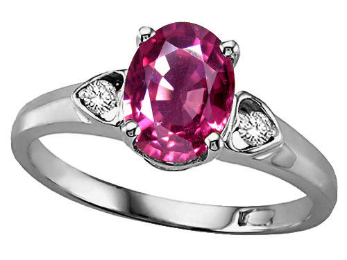 Tommaso Design™ Oval 8x6mm Genuine Pink Tourmaline Ring