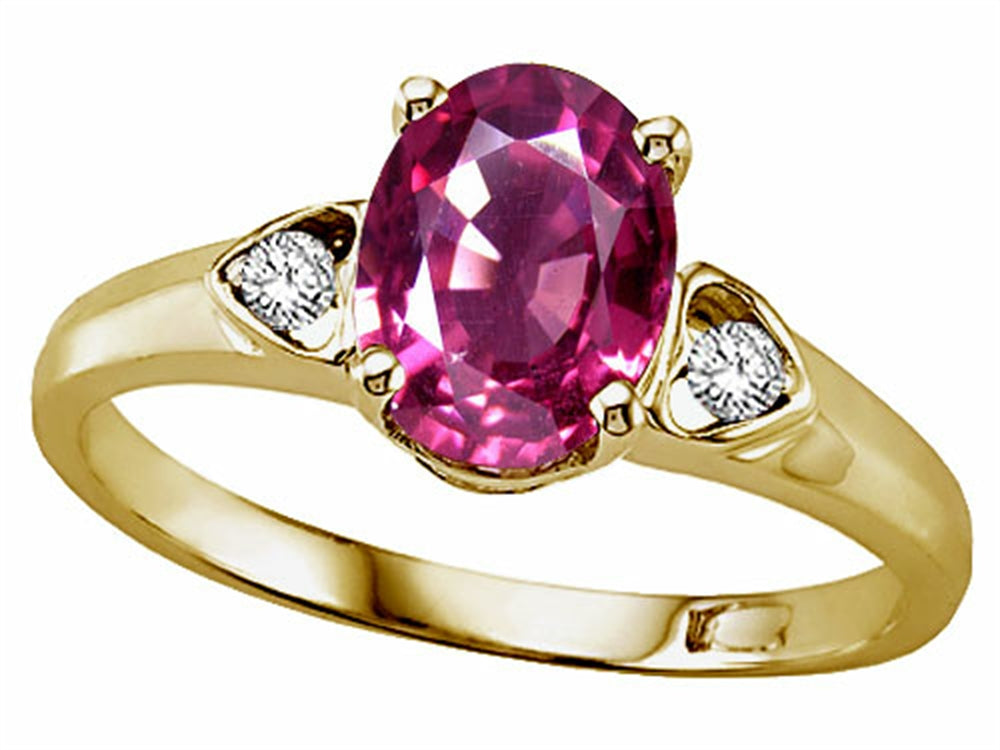 Tommaso Design™ Oval 8x6mm Genuine Pink Tourmaline Ring