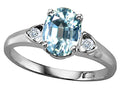 Tommaso Design™ Oval 8x6mm Genuine Aquamarine Ring