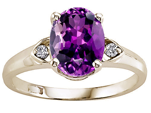 Tommaso Design™ Genuine Amethyst Ring