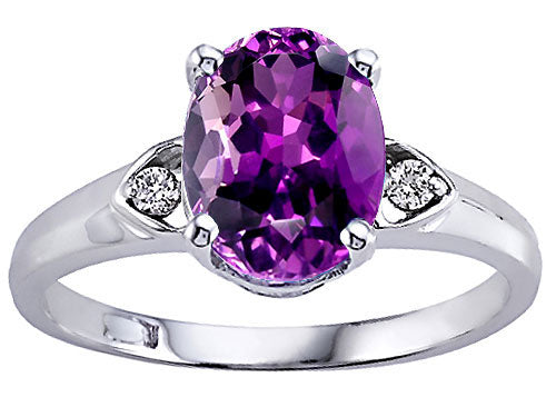 Tommaso Design™ Genuine Amethyst Ring