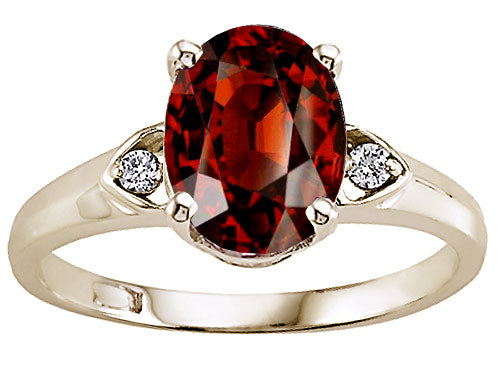 Tommaso Design™ Genuine Garnet Ring