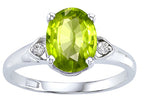 Tommaso Design™ 8x6mm Oval Genuine Peridot Ring