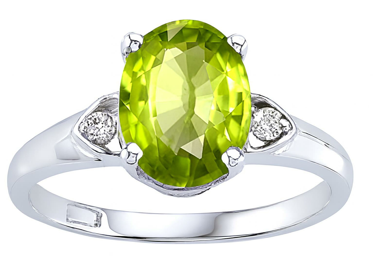 Tommaso Design™ 8x6mm Oval Genuine Peridot Ring