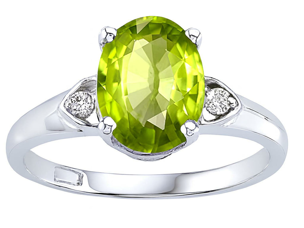 Star K 8x6mm Oval Genuine Peridot Ring
