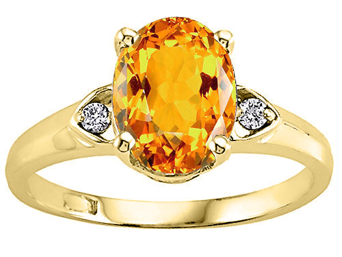 Tommaso Design™ Oval 9x7 mm Genuine Citrine Ring
