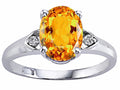 Tommaso Design™ Oval 9x7 mm Genuine Citrine Ring