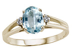 Tommaso Design™ Genuine Aquamarine Ring