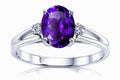 Star K Oval Genuine Amethyst Ring