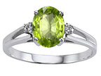 Tommaso Design™ Oval 8x6 mm Genuine Peridot Ring