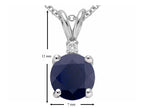Star K Round 7mm Genuine Black Sapphire Pendant Necklace