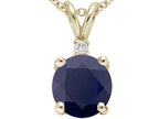 Tommaso Design™ Genuine Round Sapphire Pendant Necklace