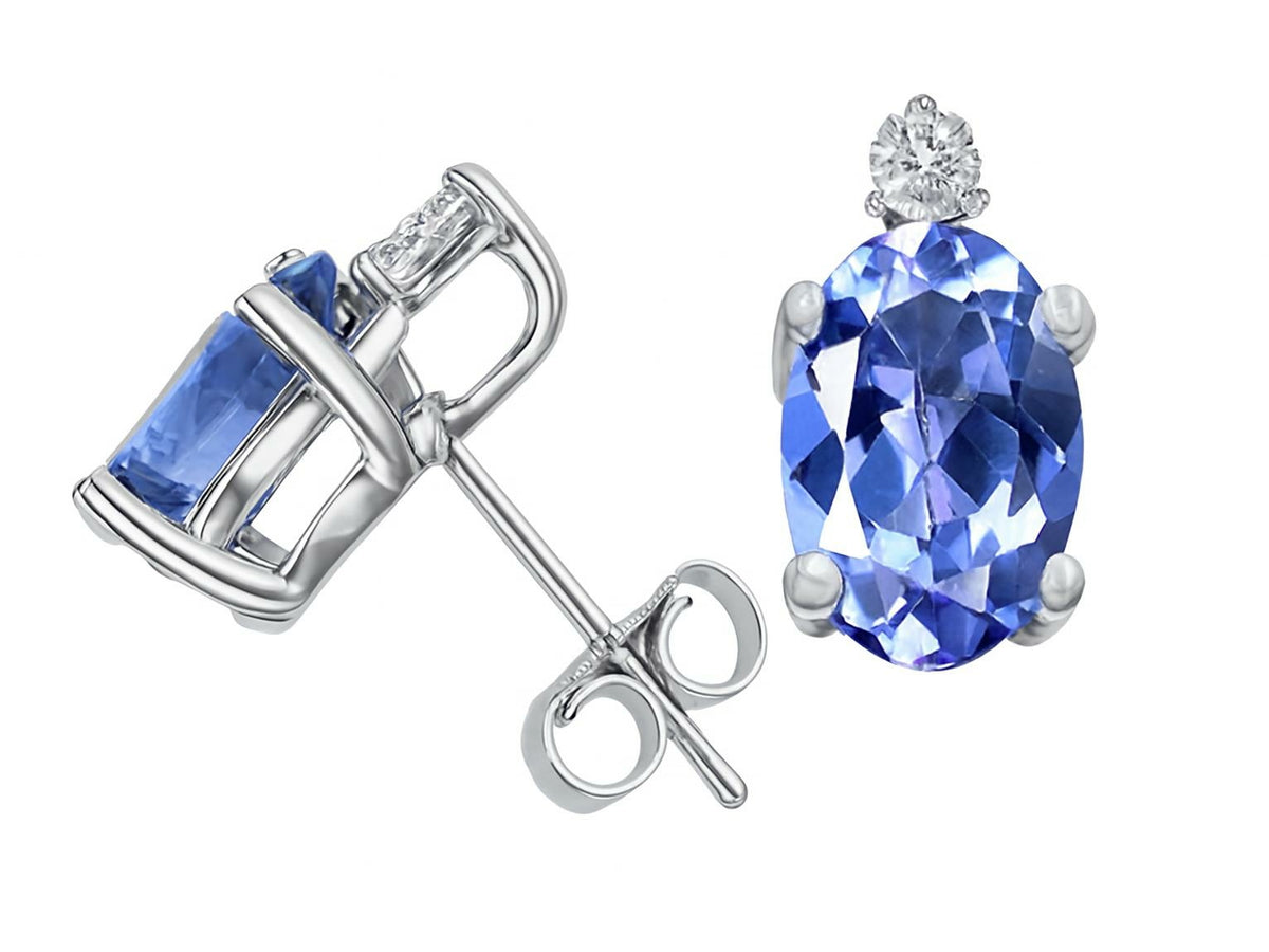 Star K Genuine Tanzanite Earrings Studs