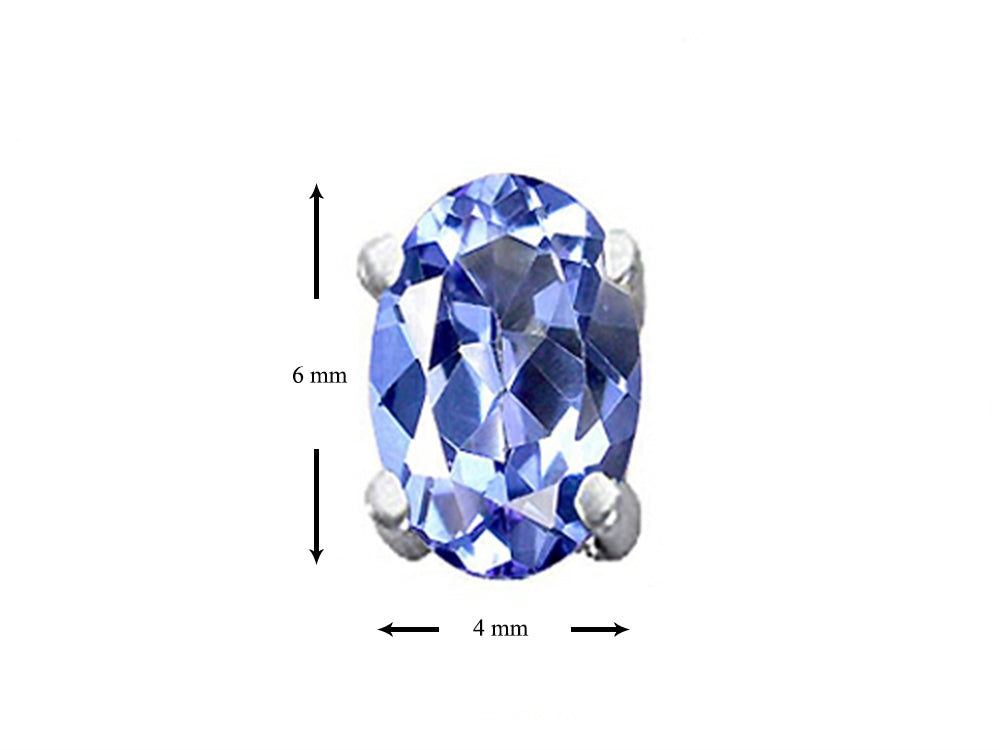 Star K Oval 6x4mm Genuine Tanzanite Earrings