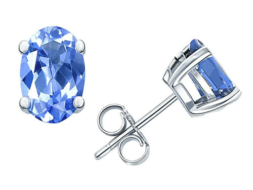 Star K Oval 6x4mm Genuine Tanzanite Earrings