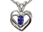 Tommaso Design™ Oval 6x4mm Genuine Iolite Heart Pendant Necklace