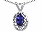 Tommaso Design™ Genuine Iolite Oval 6x4mm Pendant Necklace